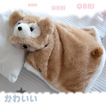 강아지 옷 애견 소형 중형 대형 디즈니 설리반 망토 겨울 극세사 벨벳 벨뱃 가운 후드, 푸른 색