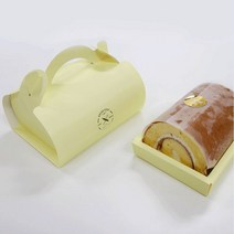 천운패키지 롤케익박스 (옐로우 돔set-소), 1묶음(50개), 외경 175x125x(h)80mm