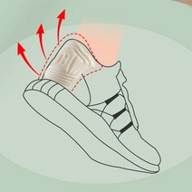 신발 운동화 뒤꿈치 패드 발뒤꿈치 물집 방지 쿠션, 발뒤꿈치패드H 블랙10mm (1쌍)