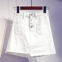 가바바 여성 빅사이즈 청스커트 5LX까지 스트레치 화이트 데일리 여름 데님 미니스커트 G36973