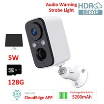 외부cctv 1080P 충전식 배터리 무선 야외 적외선 PIR FHD 솔라 사이렌 스트로브 라이트 알람 타이머 세트 CCTV 보안 IP 카메라, [05] 3.5W Cam 32G