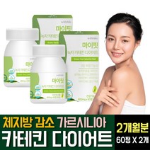 다이어트 보조제 카테킨 녹차 추출물 분말 가루 파우더 셀레늄 판토텐산 나이아신 MCT오일 가르시니아 HCA 탄수화물 컷팅제 체지방감소 분해 제거 40 50대 단기간 살빼기방법 추천, 60정 X 2개