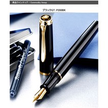 펠리컨 클래식 만년필 블랙 GT 골드 플레이트 블랙 CT PELIKAN, 중자/M