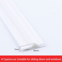방음재 실내방음벽 흡음재6M 방음 폼 씰링 스트립 S 유형 여닫이 창 소음 감소 날씨 스트리핑 도어 씰 갭, 06 A Type-White_02 2M