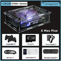 슈퍼 콘솔 X 스 플러스 듀얼 시스템 8K HD 레트로 TV 비디오 게임 플이어 S905X3 C가죽 65000 + 60 에뮬이터 PS1PSPN64, 03 UK, 02 128GB wireless white_03 UK