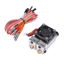 BZ 3D 2 in 아웃 압출기 24V 40W 듀얼 컬러 올 메탈 Chimera 핫엔드 키트 멀티 압출 V6 0.4mm/1.75mm 프린터 부품. 실버, 12V_Silver