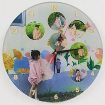 인테리어 벽시계 포토 사진포토 벽시계 주문제작 인테리어 사진 기념일포토벽시계, 아크릴원형, 파란바늘, 선타입