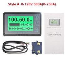정확한 배터리 용량 테스터 TF03K DC 8-120V 50A/100A/350A/500A 전압 전류 디스플레이 쿨롱 카운터 전기, 04 Style A 8-120V 500A