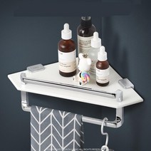 세면대 세안도구 정리 실용성 인조대리석 욕실선반 세면용품 샤워장 코너선반, 대리석이단코너선반