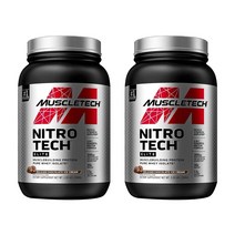 머슬테크 니트로 테크 엘리트 머슬빌딩 프로틴 퓨어 유청 분리 벨지안 초콜릿 아이스 크림 맛, 998g, 2개