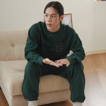 230023 커버낫 펠트 C 로고 기모 맨투맨 그린