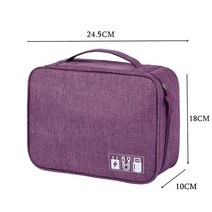 전자올겐 휴대용 USB 데이터 저장 가방 디지털 파워 뱅크 케이블 오거나이저 이어폰 전자 여행 키트 파우, 15 B-Purple