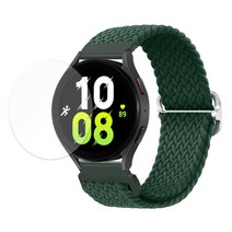 스페이스쉴드 갤럭시워치5 40mm 44mm 호환 버클형 브레이드 솔로루프 스트랩 26color 필름 1매 증정, 알파인그린
