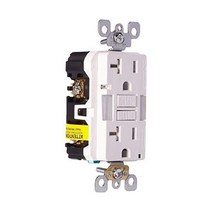 Leviton GFNL2-W 자체 테스트 SmartlockPro 슬림 GFCI 조작 방지 리셉터클 안내등 및 LED 표시등 포함 20Amp 흰색, White, 20 Amp, Receptacle