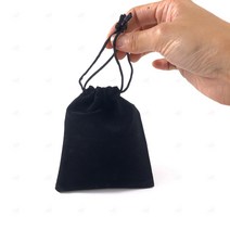 벨벳 주머니 더스트백 복주머니 조리개 파우치 융 악세사리 주얼리 여행용 충격 보호 포켓 선물 포장 화장품 가방 스웨이드 블랙 13 X 18cm