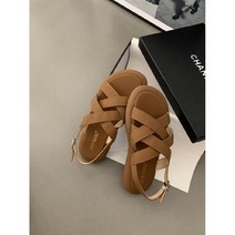 연예인 샌들 여성 용 발편한 여름 빈티지 스트랩 두꺼운 밑창 캐주얼 비치