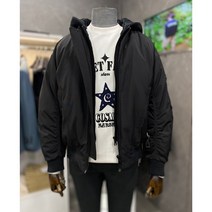 리버클래시 23F/W 블랙 니트 후드탈착 3M MA-1 세미오버핏 숏 점퍼 (LJW22203)