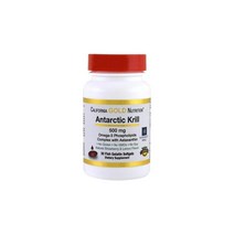 California Gold Nutrition 남극 크릴 오일 천연 딸기 및 레몬향 500mg 생선 젤라틴 소프트젤 30정 3팩