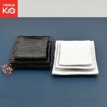 시둥마켓_주방접시 직사각 무늬 멜라민 플레이팅 그릇 식기 유광 레이트, 주름직사각접시 백스톤 DS-6618