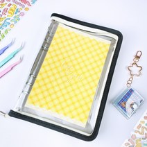 머스트딜 6공 지퍼 포카바인더 콜렉트북 포토카드 앨범, 블랙옐로우+양면포토속지20매