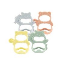 아이앤비 질겅질겅 착붙 손목 치발기 + 휴대용 케이스, 치발기+케이스, 야옹이 베이지핑크, 1개