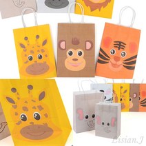 리시안제이 애니멀 종이 쇼핑백 선물종이백 기성품쇼핑백, 대 사자