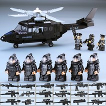 헬리콥터 무장 특수 부대 군대 피규어 경찰 조립 장난감 완구, 험비 부대 F
