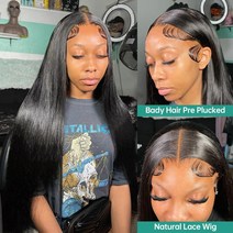 여성 인모 통 가발 레이스 프론트 브라질 착용 준비 프론트 55 글루리스 40, 없음, 78.360 HD Full Lace Wig - 40in