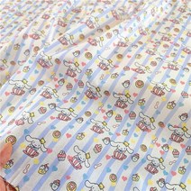 천원단 원단천 Sanrio-Cinnamoroll 강아지 145 면 직물 cm 너비 의류 Hometextile 쿠션 커버 바느질 작업 D, 11 (12)_01 0.5yard (45X140cm)