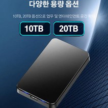 1/1+1 10TB/20TB 이동식 하드디스크 ssd외장하드, 10TB