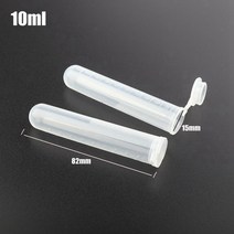 100 개 0.2ml 10ml 가정 정원 보관 투명 플라스틱 병 원심 분리기 튜브 용기 캡 포함, 06 10ml