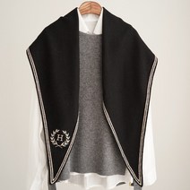 바비수 나인트 울 니트 H자수 마름모 머플러