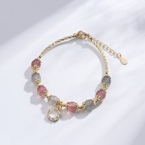 DFMEI 복숭아꽃 환적 크리스털 팔찌 여 미니어처 달 펜던트입니다.