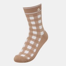 레노마골프양말 여성 체크무늬 단목 양말 BEIGE RWASL7802-509, 단품