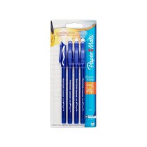 페이퍼메이트 EraserMate 스틱 볼펜 미디엄 포인트 블루 잉크 5개입