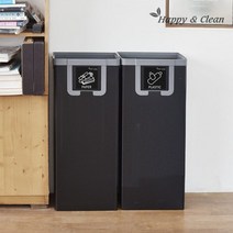 TCb 대용량 분리수거함 나눔이 (대용량 2칸 구성), 화이트N그레이