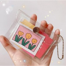 pvc 글리터 투명 카드지갑 반짝이 포토카드 홀더 동전지갑 똑딱이지갑 포토카드홀더 미니파우치