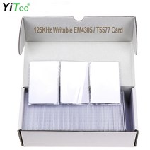 rfid복사기 태그 YiToo RFID EM4305 카드 125KHz 쓰기 가능 T5577 스마트 액세스 제어 키 읽기 및 프로그램 변경 복사, [04] 100 pieces