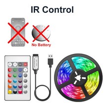 펫드라이룸 USB Led 스트립 조명 5050 RGB LED 테이프 리본 유연한 램프 5V 블루투스 전화 제어 방 TV 백, 02 IR No APP Control_04 20M