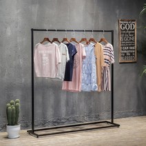 모던행거 매장용 디자인 옷가게 튼튼한 가정용 실용적인 행거, 블랙가로120cm높이150cm