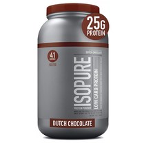 Isopure Low Carb Protein Powder Keto Friendly Dutch Chocolate 아이소 퓨어 로우 카브 프로틴 파우더 더치 초콜릿 1.36kg(3lb, 1개