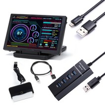 5 인치 IPS 컴퓨터 모니터 360 도 회전 USB PC 보조 디스플레이 온도 모니터링 윈도우 리눅스 미니 ITX 케이스, [02] Style C