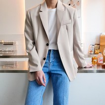 스탠다드 오버핏 스판 싱글 블레이져 자켓(5color)