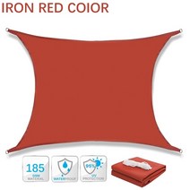튼튼한 방수포 두꺼운 방수 천 비닐 야외 그늘 돛 폴리 에스테르 막 테라스 간이 차고, IRON RED COIOR
