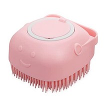 애완 동물 목욕 브러시 빗 실리콘 고무 손질 브러시 강아지 머리 모피 손질 청소 브러시 소프트 샴푸 디스펜서 애완 동물 샤워 도구, 분홍색, 분홍색
