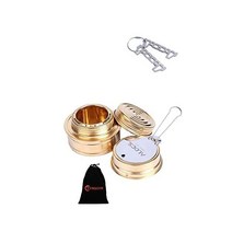 Tumecos 알코올 스토브 스탠드 버너 캠핑 경량 아웃도어 연료용 소형 컴팩트 오덕 요리용 미니 야외 방풍, 골드1