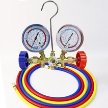 에어컨게이지 냉매 주입기 매니폴드 게이지 세트 에어컨 냉동 도구 호스 및 후크 R12 R22 R404A R134A 용, 빨간