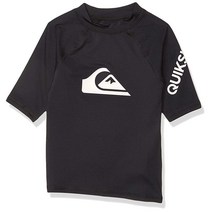 Quiksilver 남아용 All Time 반소매 래쉬가드 서핑 셔츠 All Time 반소매 남아용 래쉬가드 서핑 셔츠 블랙.