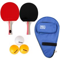 스타스포츠 탁구라켓 쉐이크형 2p + 탁구공 3p + 보관가방, 파랑