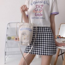 아기자기 캔버스 드링크 미니백